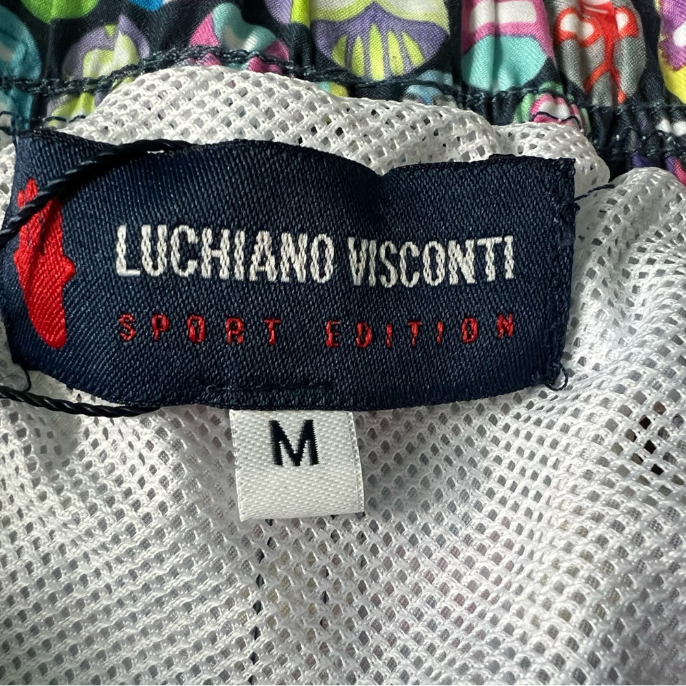LUCHIANO VISCONTI Swim Trunks Sz Med Black with Multicolor Wrestler Masks - Picture 3 of 8